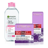 Kit Loreal Revitalift Día + Ojo + Agua Micelar Garnier