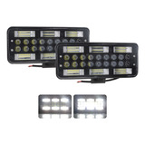 Par Faro 72 Led 18 Lupas Rectangular Auxiliar Fondo Negro 