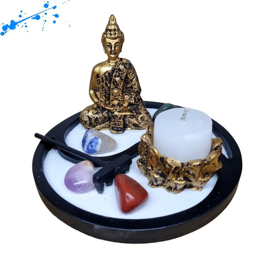 Enfeite Jardim Zen Japonês Yin Yang Buda Hindu Ouro