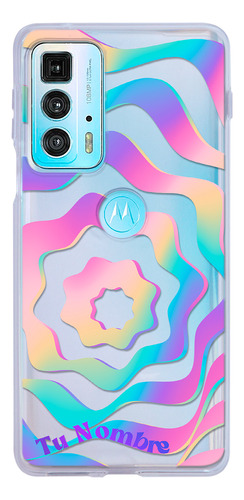 Funda Para Motorola Para Mujer Curvas Colores Con Tu Nombre