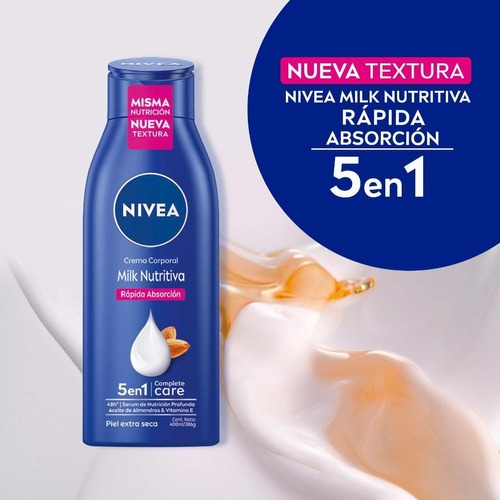 Crema Corporal Milk Nutritiva Piel Extra Seca 400ml Nivea