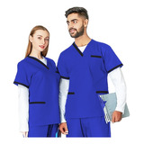 Chaqueta Combinada Medica Unisex Casaca Fabrica Uniforme 