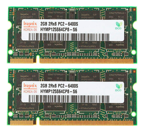 Memória Ram Hynix Notebook 4gb (2x2gb) Ddr2 800mhz Pc2 6400s