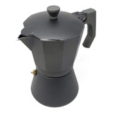 Cafetera Aluminio Espresso Metal Negra 6 Pocillos