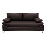Sillon Sofa 2 Cuerpos Premium En Ecocuero Patas Cromadas