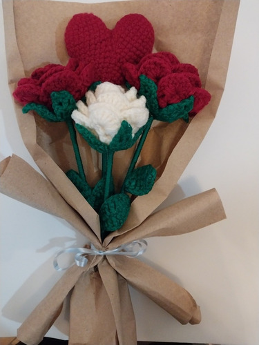  Flores A Crochet Día De Los Enamorados Rosas Y Corazon