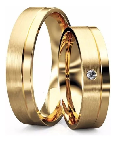 Par Alianças Ouro 18k 4mm 5gr Anatômica Diamante  Casamento!