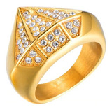 Anillo Hombre Gold Titan Diamantes Moda Masculina 202