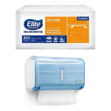 Kit Porta Papel Toalha Azul + Folha Simples Elite 207229