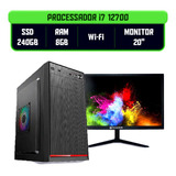 Computador Completo I7 12700 Ram 8gb Ssd 240gb Monitor 20 