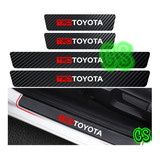 Cubre Zocalo Toyota Adhesivo Fibra Carbono Sticker Protector