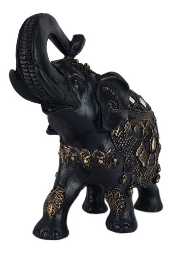 Elefante Indiano Grande Escultura Resina Sorte Decorativo 