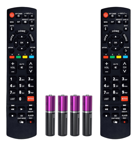 Kit 2 Controle Remoto Compatível Tv Panasonic Smart Viera