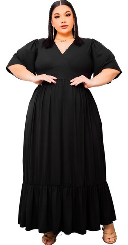 Vestido Midi 3 Marias Plus Size Longo Rodado Luxo Ciganinha