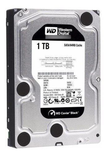 Disco Rigido 1tb Black Wd Western Digital 7200rpm 64mb