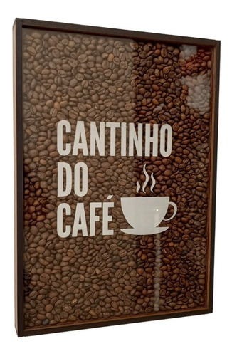 Quadro Decorativo Cantinho Do Café Com Grãos De Café Cozinha