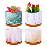 Rose Create 4 Macetas Grandes De Ceramica De 4 Pulgadas Con