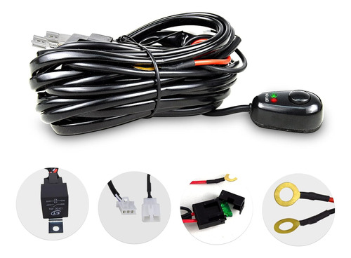 Kit De Cableado De Barra De Luz Led De 10 Pies, 12 V, Alimen