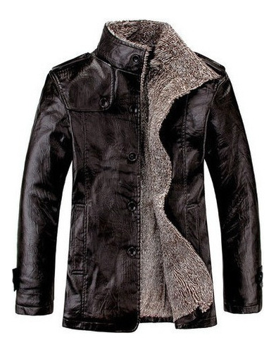 Chaqueta Nova For Hombre De Cuero De Invierno Gris [u]