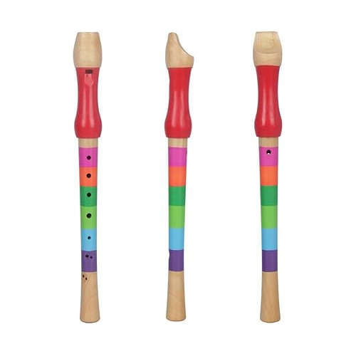 Flauta Dulce De Madera Colorida De 8 Agujeros, Instrumento