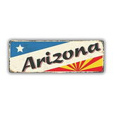 Imán Arizona Grunge - Placa Decorativa De Viaje