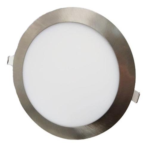 Panel Embutir Circular 20w Luz Fría Ø22,5cm Platil Tbcin Color Gris