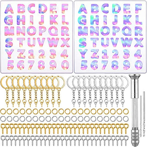 Juego De 2 Moldes De Resina De Silicona Para Alfabeto