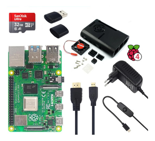 Kit Raspberry Pi 4 Pi4 Model B 8gb Micro Sd Fonte Hdmi...
