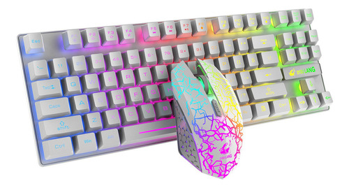 Juego De Teclado Y Mouse Iluminados Rgb Inalámbricos Para 9