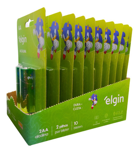 Caixa De Pilhas Alcalina Elgin Energy Aa 10 Cartelas C/ 2 Un