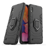 Capa Capinha Anti Impacto Shock Suporte Anel 360° 4 Em 1 Samsung Galaxy A10 Tela 6.2+pelicula 3d