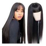 Peruca Lace Wig C Franja Reta Premium Hair 70cm + Cap Brinde