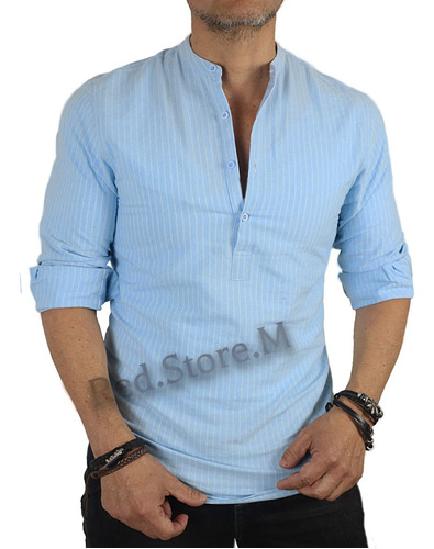 Camisa Hombre Cuello Mao Diseño 1