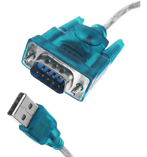 Cable Usb 2.0 Serie Serial Adaptador Puerto Db9 Rs232 Macho Color Azul