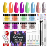 Set De Polvos Para Uñas Dip Nail Therapy Nail Rainbow Glitte