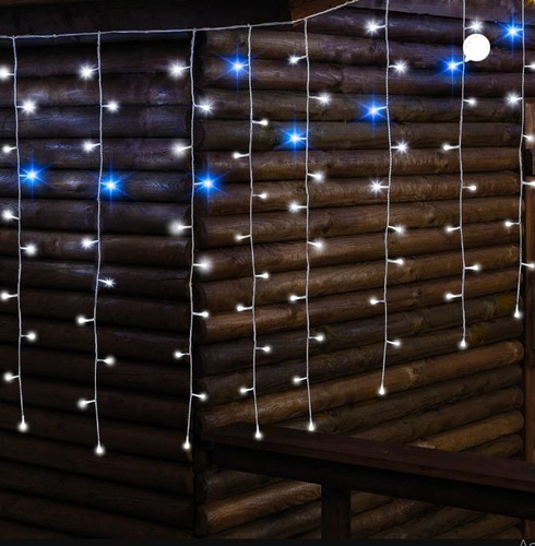 Cortina Luz Led Destellos Luces Navidad Extensión 6x1 Mtr