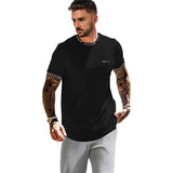 Playera Negra Hombre Estampado Deportivas Tenis Casual