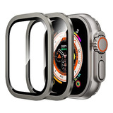 2 Micas Cristal Borda Aluminio Para Apple Watch Ultra 49mm