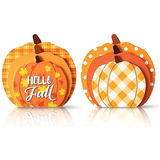 2 Pcs De Decoración De Mesa De Centro De Calabaza De O...