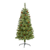 Arbol De Navidad Artificial De Pino Blanco De 4.9 ft, Con 20