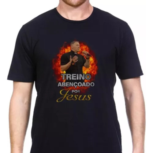 Camisa Camiseta Algodão Estampa Padre Marcelo Rossi Treino