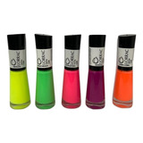 Esmalte De Uñas Cor Lorrac Kit Manicure 5 Esmaltes Neon Lorrac 7,5ml Profissional De 7.5ml De 5 Unidades Color Rosa, Roxo, Laranja, Verde E Amarelo