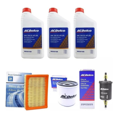 Kit Troca De Óleo 3l 5w30 Sintético Filtros Classic Gm Gm