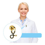 Broche Pin Insignia Médico Estetoscopio Medicin Hombre Mujer