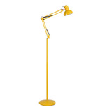 Luminária De Piso Articulada 1,90m Metal Led Amarelo