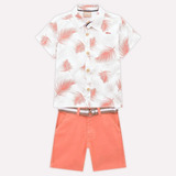 Conjunto Infantil Masculino Milon Camisa + Bermuda C/ Cinto