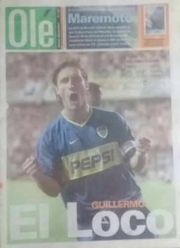 Diario Ole 6/3/2003 Copa Boca 2 Barcelona Ec 1 ,suple Racing