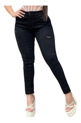 Jeans Mujer Skinny Negro Pantalon Colombiano Push Up