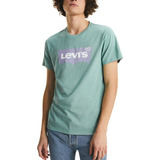 Remera Levis Hombre Verde Logo Azul