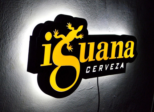 Cartel Luminoso Led Cerveza Iguana Deco Bar